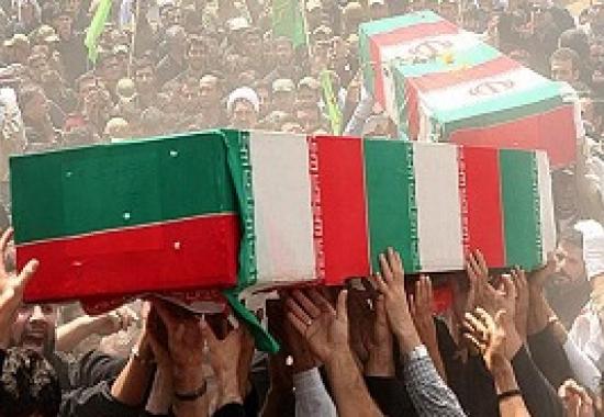 تشییع پیکر 2 شهید گمنام در منطقه 10 تهران